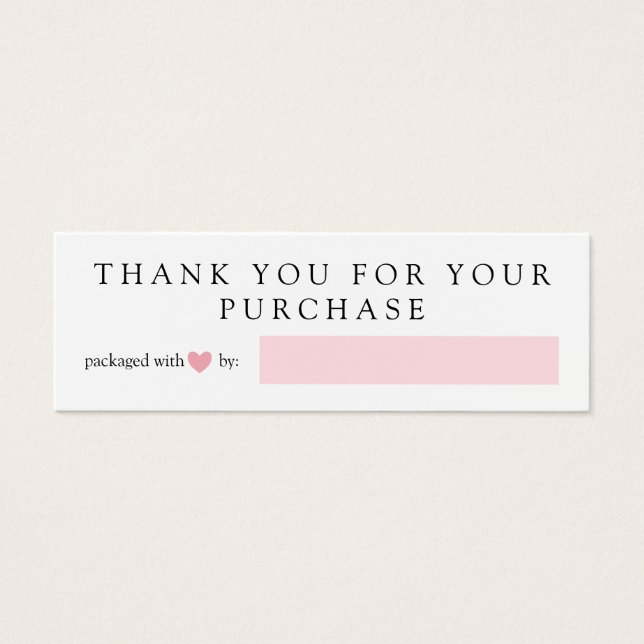 Pink Heart Packaged With Love Thank You (Front)