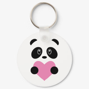 Pink Heart Panda Keychain