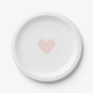 Pink Heart Paper Plates