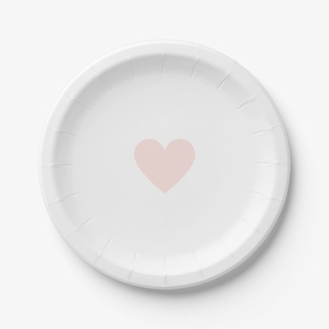 Pink Heart Paper Plates (Front)