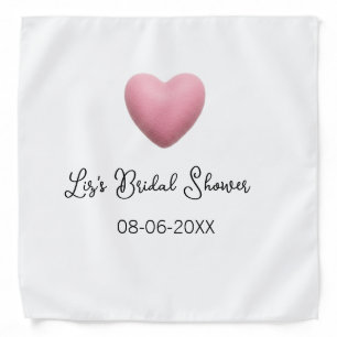 Pink heart pastel retro bridal shower date boho te bandana