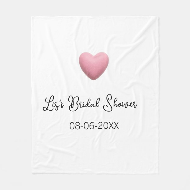 Pink heart pastel retro bridal shower date boho te fleece blanket (Front)
