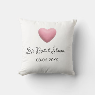 Pink heart pastel retro bridal shower date boho te throw pillow