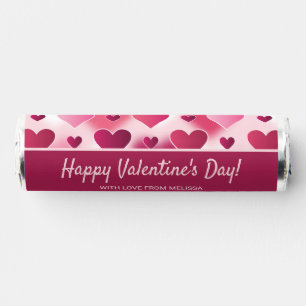 Pink Heart Pattern & Custom Text - Valentine's Day Breath Savers® Mints