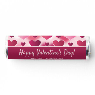 Pink Heart Pattern &amp; Custom Text - Valentine's Day Breath Savers® Mints