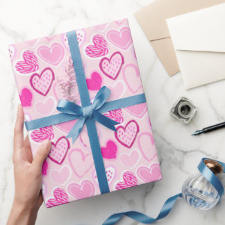 Pink Heart Pattern Cute Romantic  Wrapping Paper