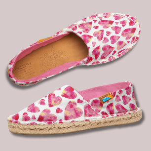 Pink heart pattern espadrilles