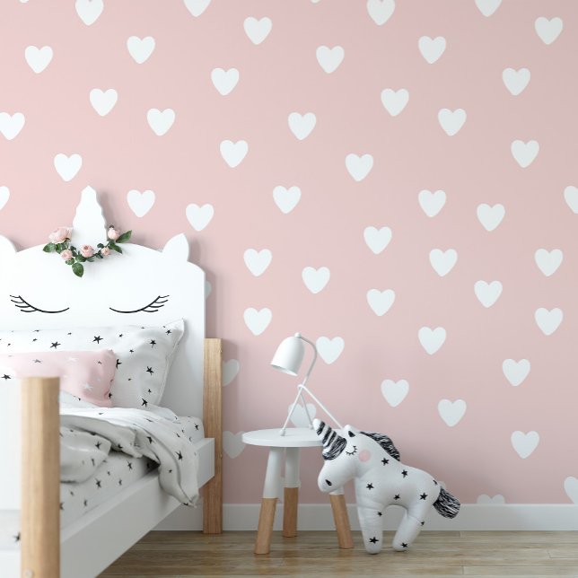 Pink Heart Pattern Nursery Wallpaper Wallpaper (Creator Uploaded)