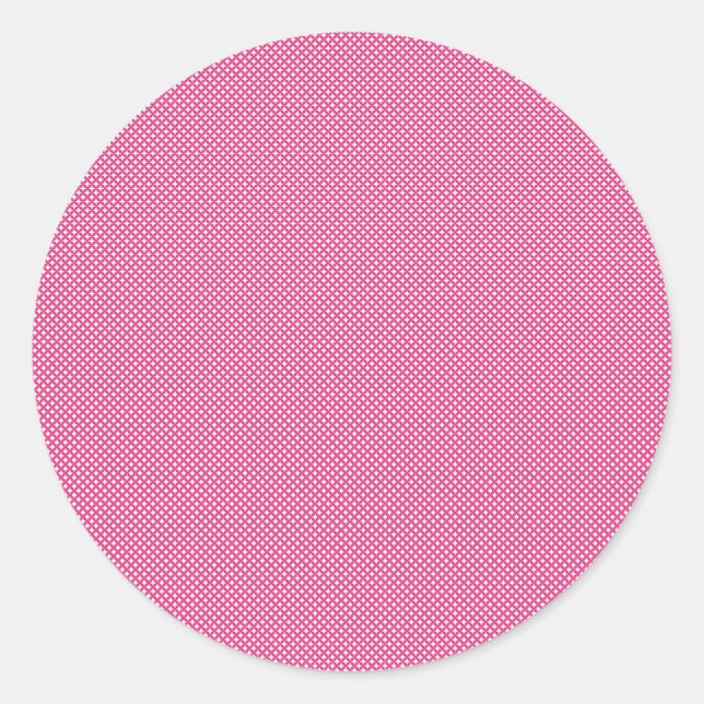 Pink Heart Pattern Round Stickers (Front)