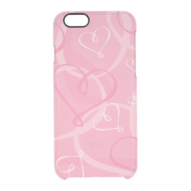 Pink heart pattern uncommon iPhone case (Back)