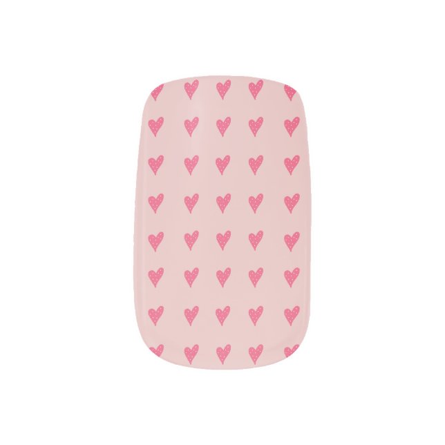 Pink Heart Pattern Valentine's day Minx Nail Art (Right Thumb)