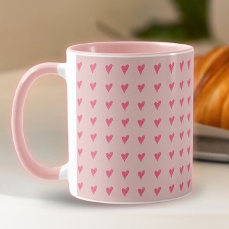 Pink Heart Pattern Valentine's Day 