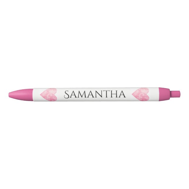 Pink Heart Pen, Customized Pen (Front)