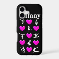 PINK HEART PERSONALIZED GYMNAST IPHONE CASE