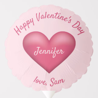 Pink Heart Personalized Valentine's Day Message Balloon