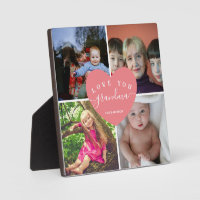 Pink Heart Photo Collage Grandma Gifts Grandkids