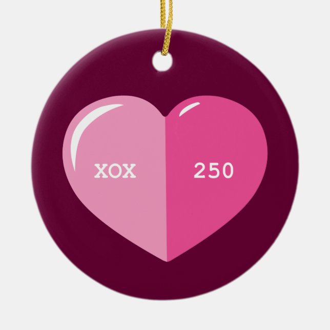 Pink Heart Pills Capsule Ceramic Ornament (Front)