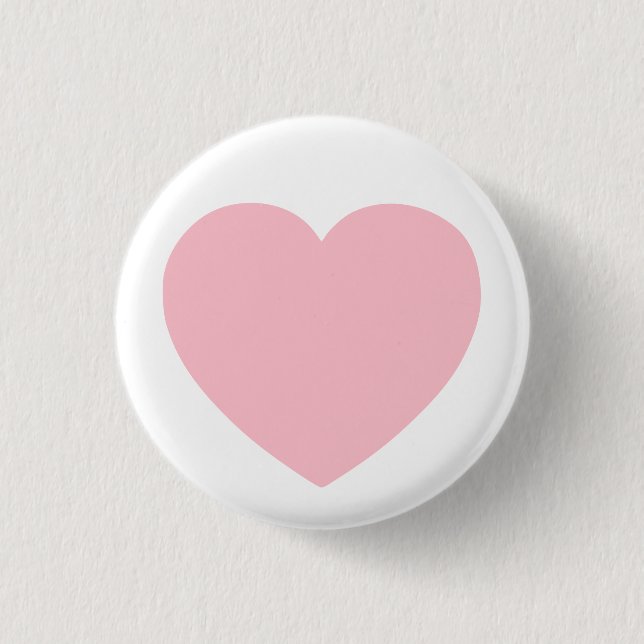 Pink Heart Pinback Button (Front)