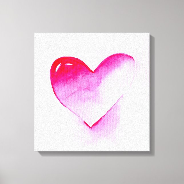 Pink heart pop art valentine canvas print (Front)