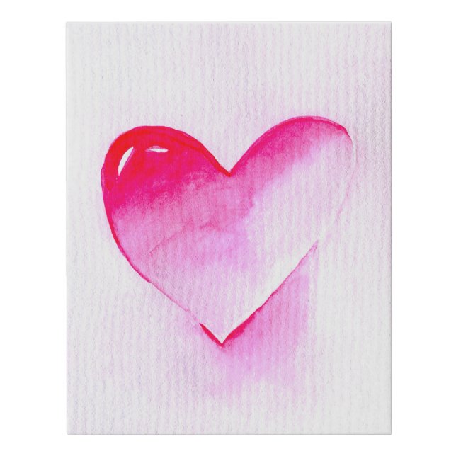 Pink heart pop art valentine faux canvas print (Front)