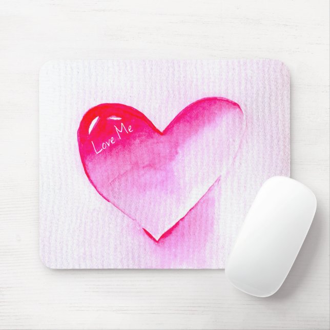 Pink heart pop art valentine mouse pad (With Mouse)
