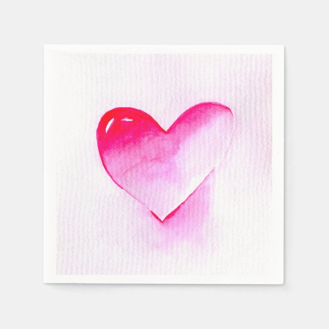 Pink heart pop art valentine napkins (Front)
