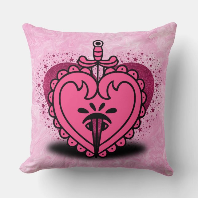 Pink Heart Pretty Custom  Throw Pillow (Front)