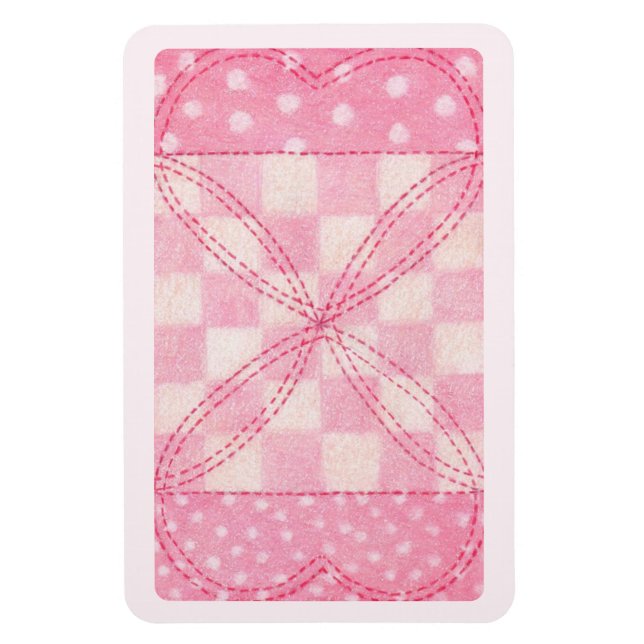 PINK HEART QUILT 4x6 Flexible Magnet / Pink (Vertical)
