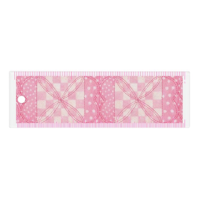 PINK HEART QUILT 6" Ruler  (Front)