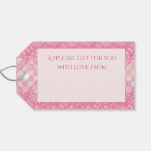 PINK HEART QUILT Gift Tags / Pink