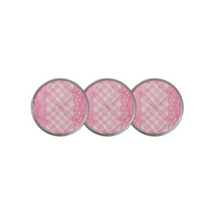 PINK HEART QUILT Golf Ball Markers