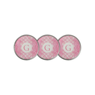 PINK HEART QUILT Golf Ball Markers + Initial