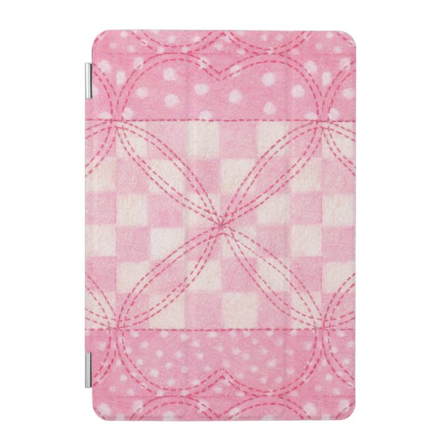PINK HEART QUILT iPad Smart Cover  (Front)