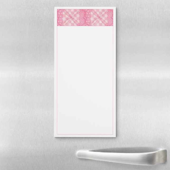 PINK HEART QUILT Magnetic Notepad (In Situ)