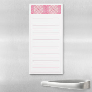 PINK HEART QUILT Magnetic Notepad + Lines