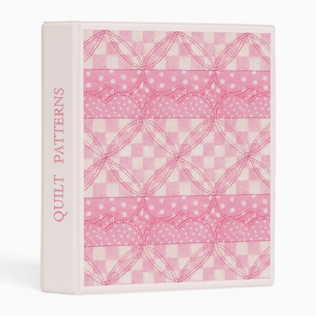 PINK HEART QUILT Mini Binder + Text (Front/Spine)