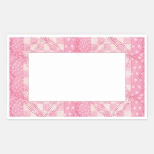 PINK HEART QUILT Rectangle Matte Stickers