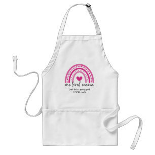 Pink Heart Rainbow One Loved Mama Adult Apron