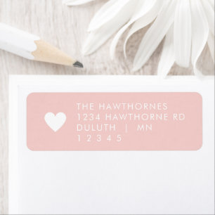 Pink Heart Return Address Label