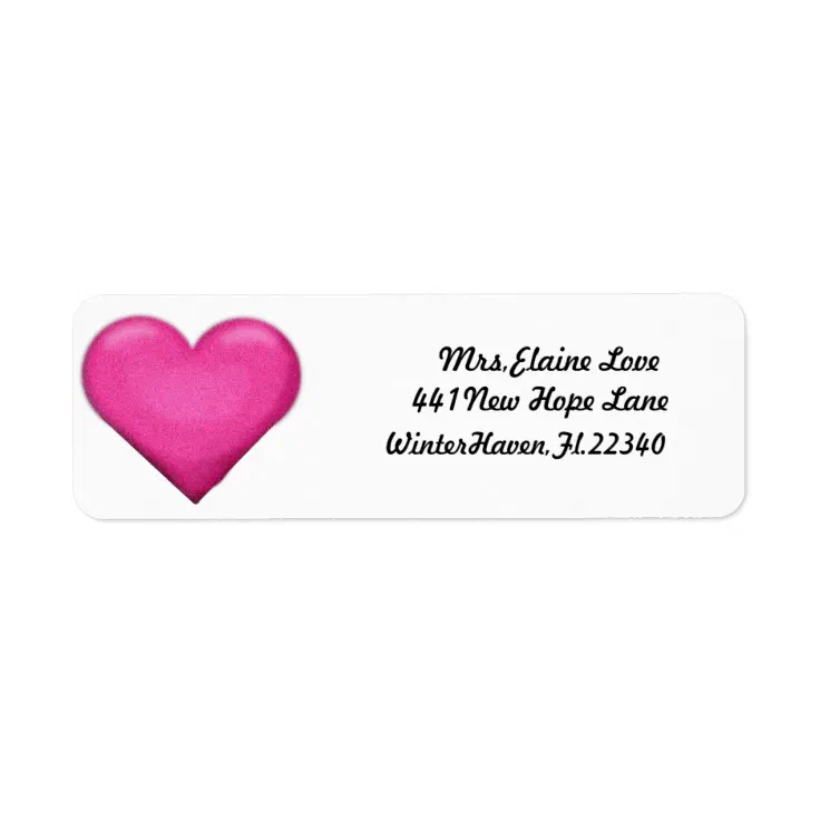 Pink Heart Return address Lables Label Zazzle