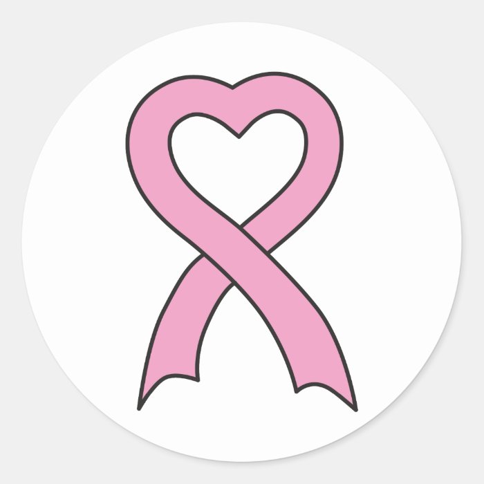 Pink Heart Ribbon Sticker