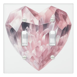 Pink Heart Rose Quartz Crystal Love Spell Magic Light Switch Cover
