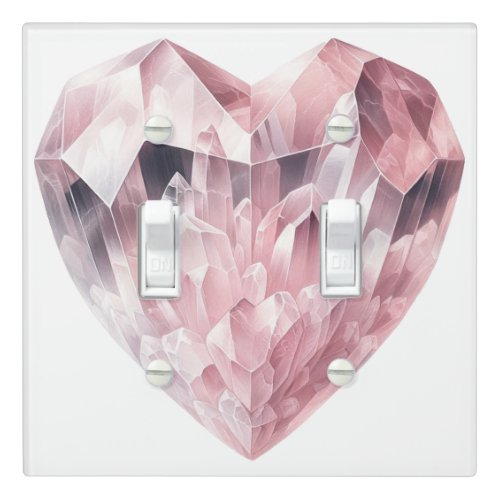 Pink Heart Rose Quartz Crystal Love Spell Magic  Light Switch Cover