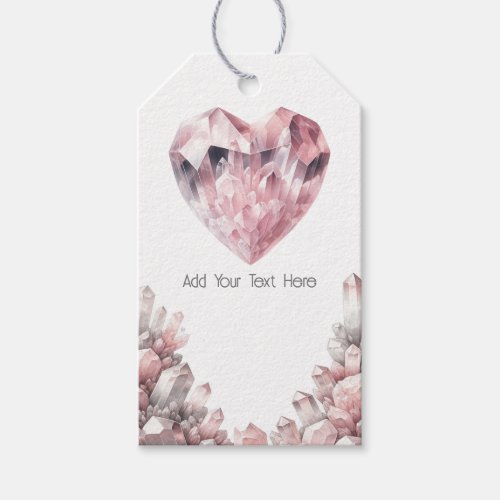 Pink Heart Rose Quartz Love Crystal Party Gift Tags