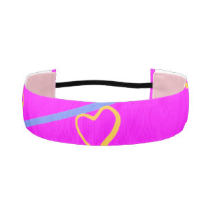 Pink Heart Scroll Athletic Headband