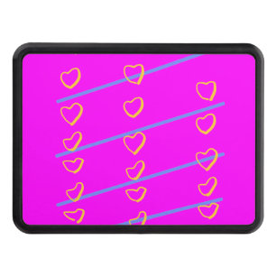 Pink Heart Scroll Hitch Cover
