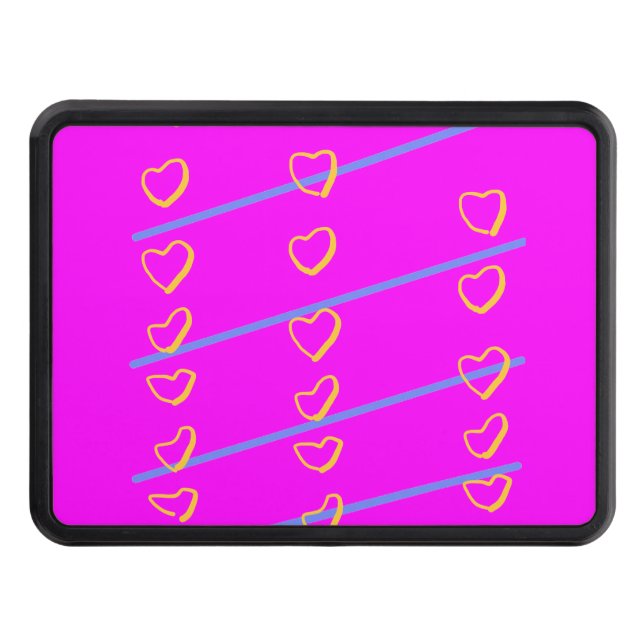 Pink Heart Scroll Hitch Cover (Front)