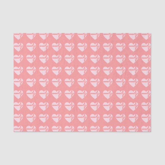 Pink Heart Shape Chocolate Box Pattern Tissue Paper (Front)