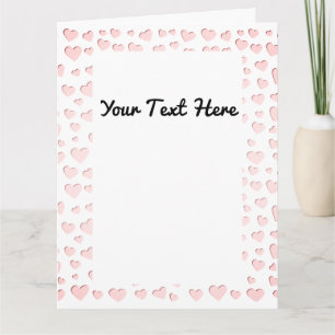 Pink Heart Shape Faux Paper Cut Out Card