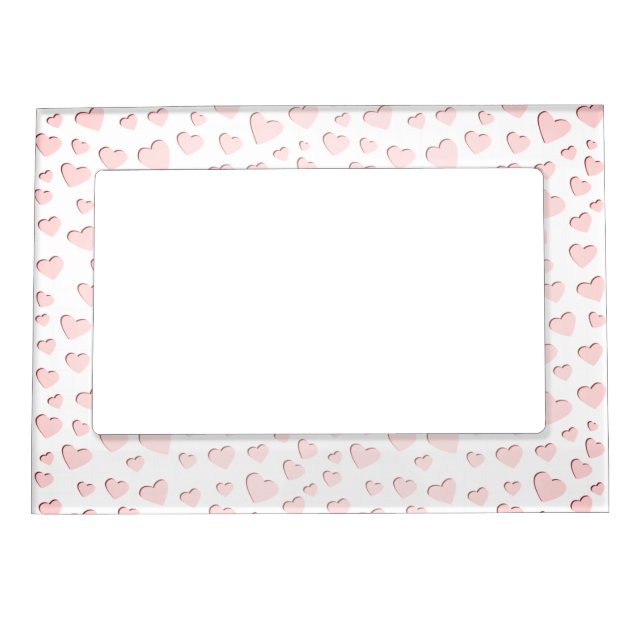 Pink Heart Shape Faux Paper Cut Out Magnetic Frame (Front)